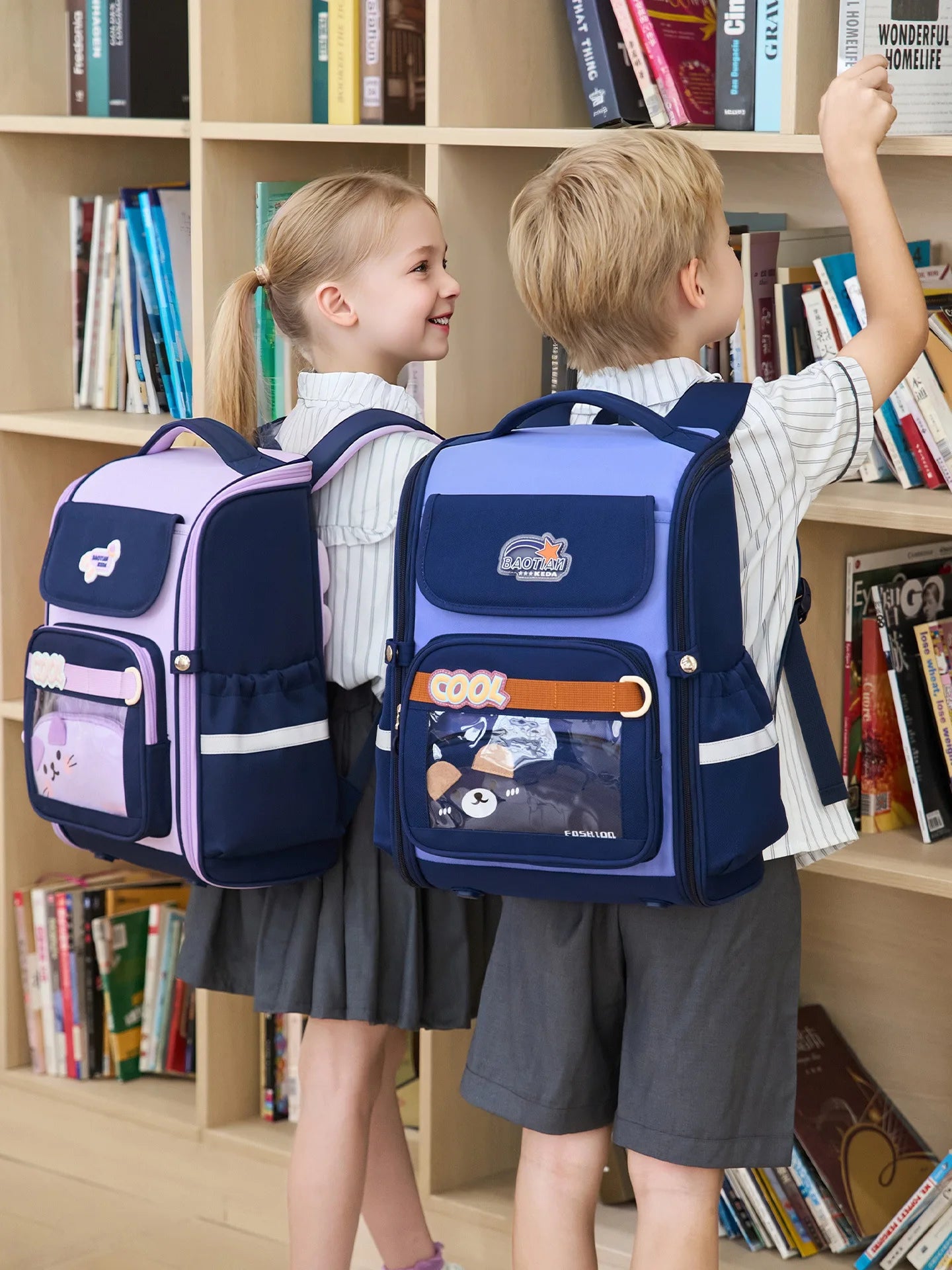 Cartable Orthopédique Enfant Imperméable avec Trousse - Sac à Dos Écolier